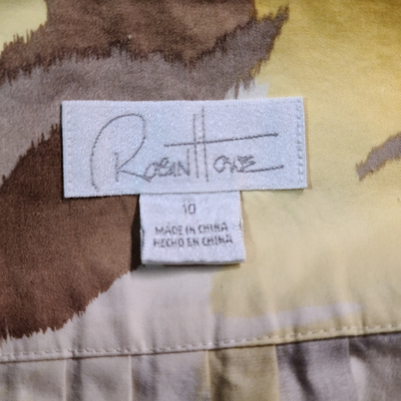 Robin Howe Yellow Floral Print Pleated Skirt Size 10 - Picture 4 of 4